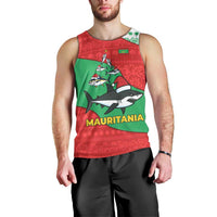 Mauritania Christmas Men Tank Top with Santa Sharks Festive Fish Pattern and Red Green Holiday Design - Wonder Print Shop