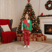 Mauritania Christmas Pajama Set with Santa Sharks Festive Fish Pattern and Red Green Holiday Design - Wonder Print Shop