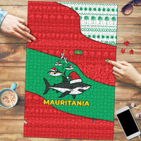 Mauritania Christmas Puzzle with Santa Sharks Festive Fish Pattern and Red Green Holiday Design - Wonder Print Shop