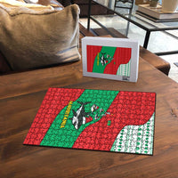 Mauritania Christmas Puzzle with Santa Sharks Festive Fish Pattern and Red Green Holiday Design - Wonder Print Shop