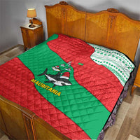 Mauritania Christmas Quilt with Santa Sharks Festive Fish Pattern and Red Green Holiday Design - Wonder Print Shop