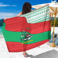 Mauritania Christmas Sarong with Santa Sharks Festive Fish Pattern and Red Green Holiday Design - Wonder Print Shop