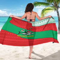 Mauritania Christmas Sarong with Santa Sharks Festive Fish Pattern and Red Green Holiday Design - Wonder Print Shop