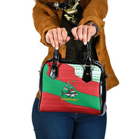 Mauritania Christmas Shoulder Handbag with Santa Sharks Festive Fish Pattern and Red Green Holiday Design - Wonder Print Shop