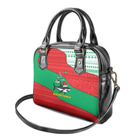 Mauritania Christmas Shoulder Handbag with Santa Sharks Festive Fish Pattern and Red Green Holiday Design - Wonder Print Shop