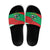 Mauritania Christmas Slide Sandals with Santa Sharks Festive Fish Pattern and Red Green Holiday Design - Wonder Print Shop