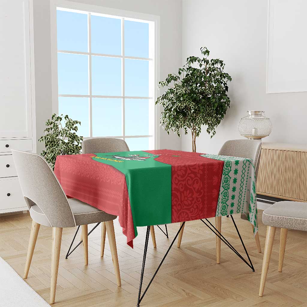 Mauritania Christmas Tablecloth with Santa Sharks Festive Fish Pattern and Red Green Holiday Design - Wonder Print Shop