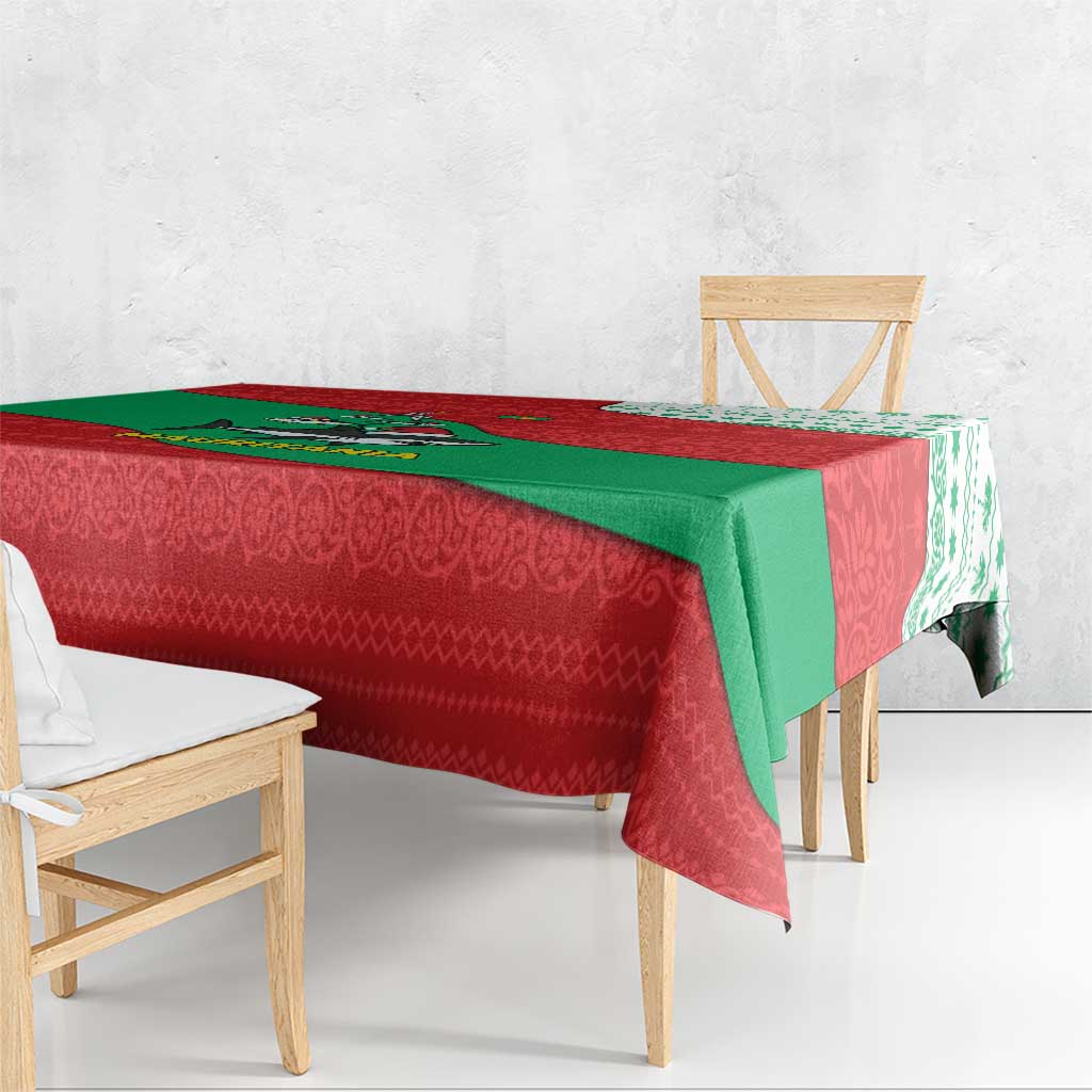 Mauritania Christmas Tablecloth with Santa Sharks Festive Fish Pattern and Red Green Holiday Design - Wonder Print Shop