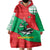Mauritania Christmas Wearable Blanket Hoodie with Santa Sharks Festive Fish Pattern and Red Green Holiday Design - Wonder Print Shop