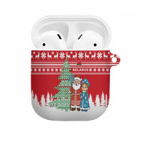 Belarus Christmas AirPods Case with Ded Moroz Snow Maiden Christmas Tree and Nordic Pattern Design - Wonder Print Shop