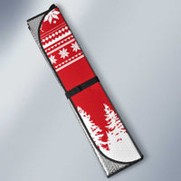 Belarus Christmas Auto Sun Shade with Ded Moroz Snow Maiden Christmas Tree and Nordic Pattern Design - Wonder Print Shop