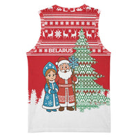 Belarus Christmas Basketball Jersey with Ded Moroz Snow Maiden Christmas Tree and Nordic Pattern Design - Wonder Print Shop