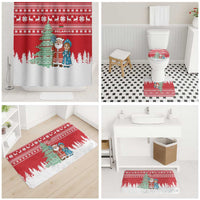 Belarus Christmas Bathroom Set with Ded Moroz Snow Maiden Christmas Tree and Nordic Pattern Design - Wonder Print Shop