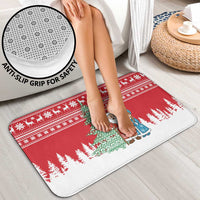 Belarus Christmas Bathroom Set with Ded Moroz Snow Maiden Christmas Tree and Nordic Pattern Design - Wonder Print Shop