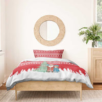 Belarus Christmas Bedding Set with Ded Moroz Snow Maiden Christmas Tree and Nordic Pattern Design - Wonder Print Shop