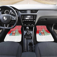 Belarus Christmas Car Mats with Ded Moroz Snow Maiden Christmas Tree and Nordic Pattern Design - Wonder Print Shop