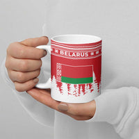 Belarus Christmas Ceramic Mug with Ded Moroz Snow Maiden Christmas Tree and Nordic Pattern Design - Wonder Print Shop