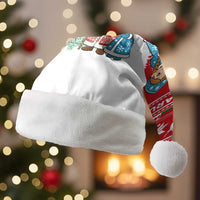 Belarus Christmas Santa Hat with Ded Moroz Snow Maiden Christmas Tree and Nordic Pattern Design - Wonder Print Shop