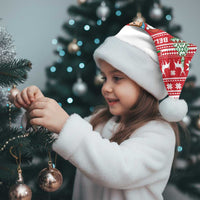 Belarus Christmas Santa Hat with Ded Moroz Snow Maiden Christmas Tree and Nordic Pattern Design - Wonder Print Shop