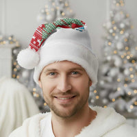 Belarus Christmas Santa Hat with Ded Moroz Snow Maiden Christmas Tree and Nordic Pattern Design - Wonder Print Shop