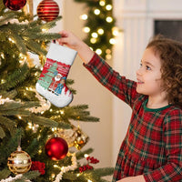 Belarus Christmas Stocking with Ded Moroz Snow Maiden Christmas Tree and Nordic Pattern Design - Wonder Print Shop