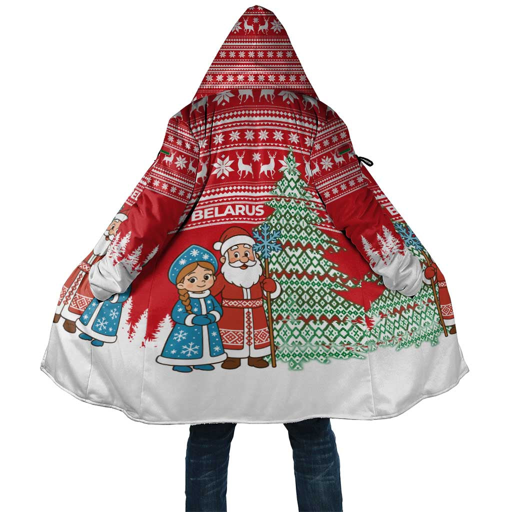 Belarus Christmas Cloak with Ded Moroz Snow Maiden Christmas Tree and Nordic Pattern Design - Wonder Print Shop