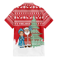 Belarus Christmas Family Matching Mermaid Dress and Hawaiian Shirt with Ded Moroz Snow Maiden Christmas Tree and Nordic Pattern Design - Wonder Print Shop