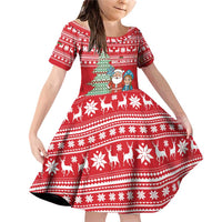 Belarus Christmas Family Matching Off Shoulder Short Dress and Hawaiian Shirt with Ded Moroz Snow Maiden Christmas Tree and Nordic Pattern Design - Wonder Print Shop