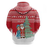 Belarus Christmas Hoodie with Ded Moroz Snow Maiden Christmas Tree and Nordic Pattern Design - Wonder Print Shop