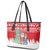 Belarus Christmas Leather Tote Bag with Ded Moroz Snow Maiden Christmas Tree and Nordic Pattern Design - Wonder Print Shop