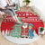 Belarus Christmas Round Carpet with Ded Moroz Snow Maiden Christmas Tree and Nordic Pattern Design - Wonder Print Shop