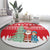 Belarus Christmas Round Carpet with Ded Moroz Snow Maiden Christmas Tree and Nordic Pattern Design - Wonder Print Shop