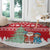 Belarus Christmas Round Carpet with Ded Moroz Snow Maiden Christmas Tree and Nordic Pattern Design - Wonder Print Shop