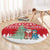 Belarus Christmas Round Carpet with Ded Moroz Snow Maiden Christmas Tree and Nordic Pattern Design - Wonder Print Shop