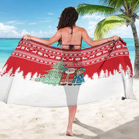 Belarus Christmas Sarong with Ded Moroz Snow Maiden Christmas Tree and Nordic Pattern Design - Wonder Print Shop