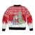 Belarus Christmas Sleeve Zip Bomber Jacket with Ded Moroz Snow Maiden Christmas Tree and Nordic Pattern Design - Wonder Print Shop