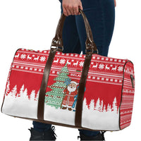 Belarus Christmas Travel Bag with Ded Moroz Snow Maiden Christmas Tree and Nordic Pattern Design - Wonder Print Shop