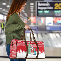 Belarus Christmas Travel Bag with Ded Moroz Snow Maiden Christmas Tree and Nordic Pattern Design - Wonder Print Shop