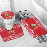 Belarus Christmas Bathroom Set with Santa Gingerbread Playing Chess National Emblem and Nordic Pattern Design - Wonder Print Shop