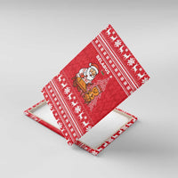 Belarus Christmas Canvas Wall Art with Santa Gingerbread Playing Chess National Emblem and Nordic Pattern Design - Wonder Print Shop