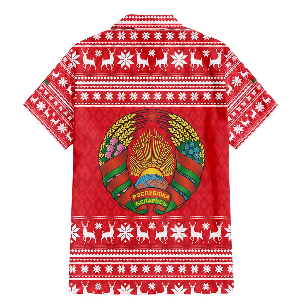 Belarus Christmas Family Matching Mermaid Dress and Hawaiian Shirt with Santa Gingerbread Playing Chess National Emblem and Nordic Pattern Design - Wonder Print Shop
