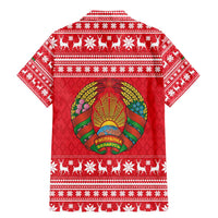 Belarus Christmas Family Matching Mermaid Dress and Hawaiian Shirt with Santa Gingerbread Playing Chess National Emblem and Nordic Pattern Design - Wonder Print Shop