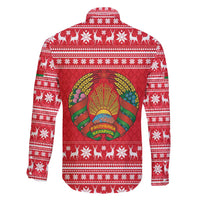 Belarus Christmas Family Matching Tank Maxi Dress and Hawaiian Shirt with Santa Gingerbread Playing Chess National Emblem and Nordic Pattern Design - Wonder Print Shop