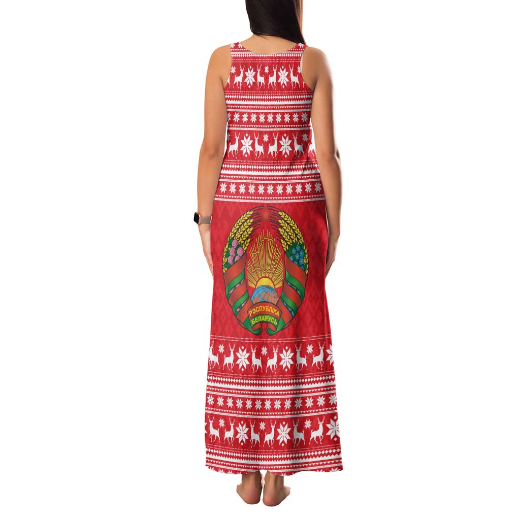 Belarus Christmas Family Matching Tank Maxi Dress and Hawaiian Shirt with Santa Gingerbread Playing Chess National Emblem and Nordic Pattern Design - Wonder Print Shop