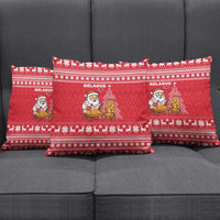 Belarus Christmas Pillow Cover with Santa Gingerbread Playing Chess National Emblem and Nordic Pattern Design - Wonder Print Shop
