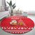 Belarus Christmas Round Carpet with Santa Gingerbread Playing Chess National Emblem and Nordic Pattern Design - Wonder Print Shop