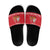Belarus Christmas Slide Sandals with Santa Gingerbread Playing Chess National Emblem and Nordic Pattern Design - Wonder Print Shop