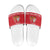Belarus Christmas Slide Sandals with Santa Gingerbread Playing Chess National Emblem and Nordic Pattern Design - Wonder Print Shop