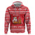 Belarus Christmas Zip Hoodie with Santa Gingerbread Playing Chess National Emblem and Nordic Pattern Design - Wonder Print Shop