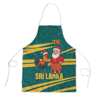 Sri Lanka Christmas Apron with Santa Claus Rooster Festive Pattern and National Flag Design - Wonder Print Shop